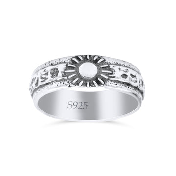 Classic Sun Trending Oxidized Band Thumb Ring